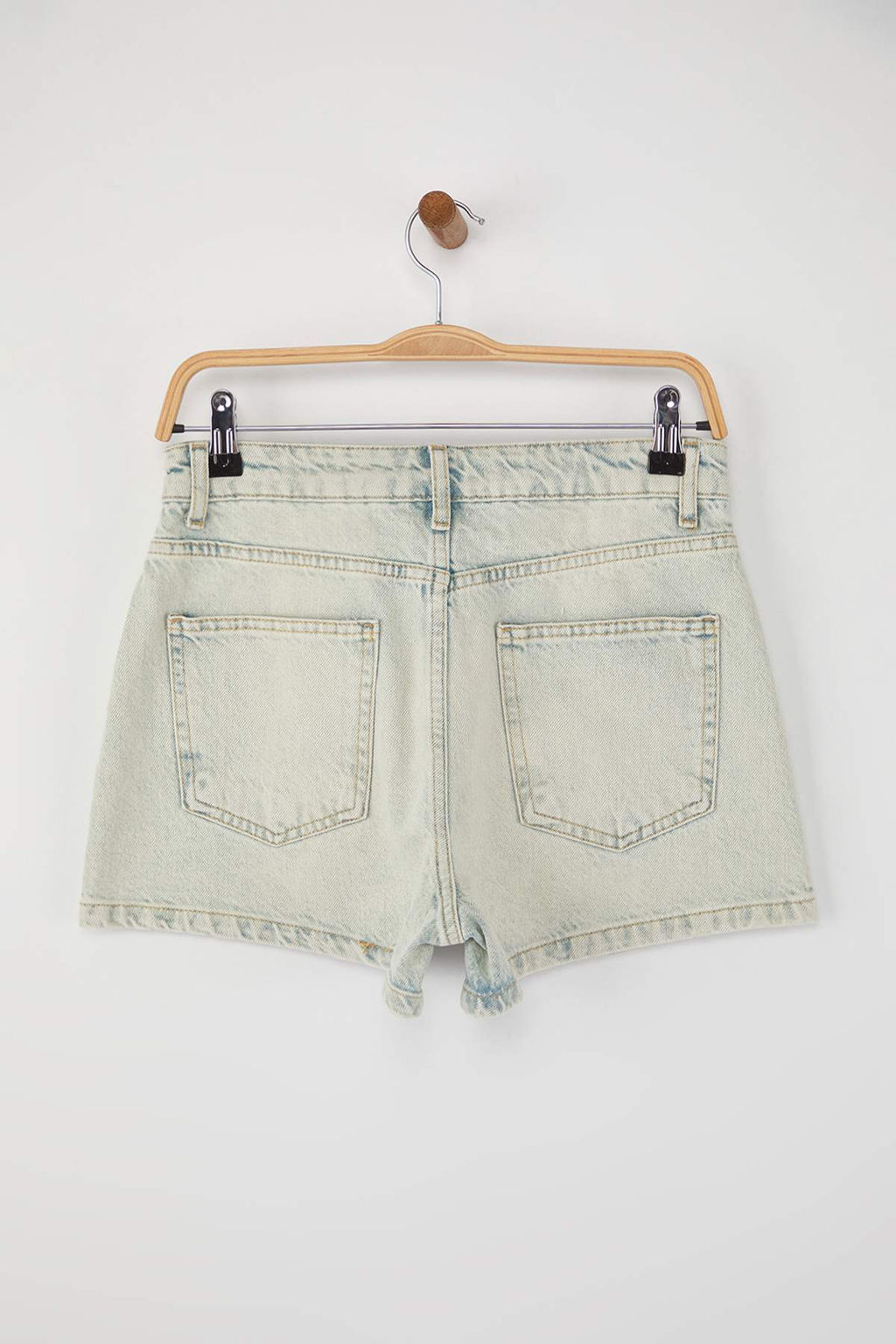 TRENDYOLMILLA Mavi Yuksek Bel Denim Sort TWOSS24SR00174  фото 6
