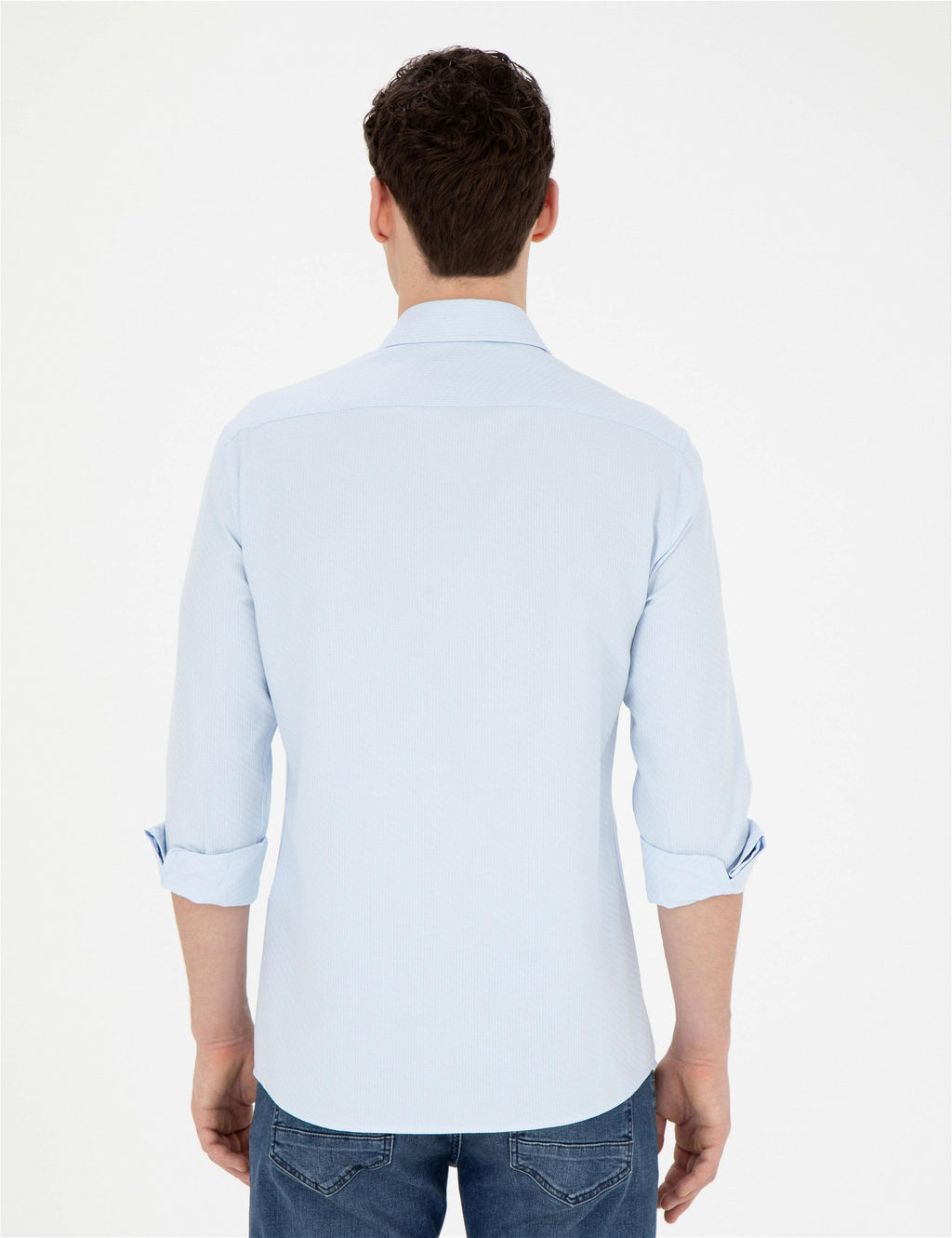 A__k Mavi Slim Fit Uzun Kollu G_mlek - Pierre cardin фото 5