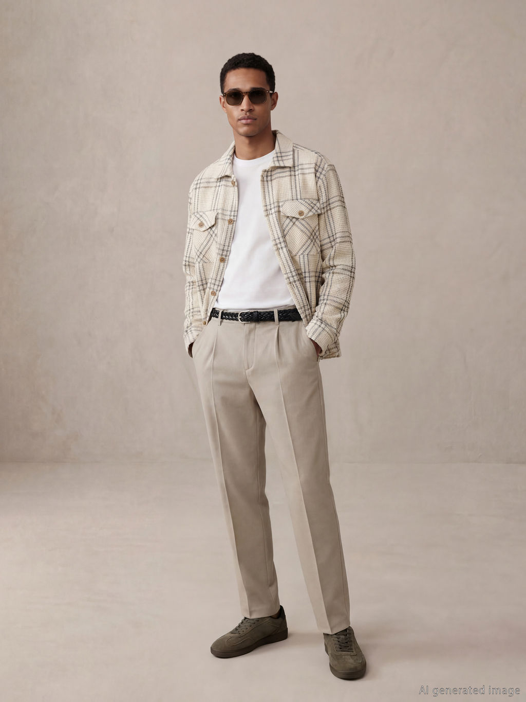 Regular Fit Ekose Y?n Kar???ml? Erkek G?mlek Ceket