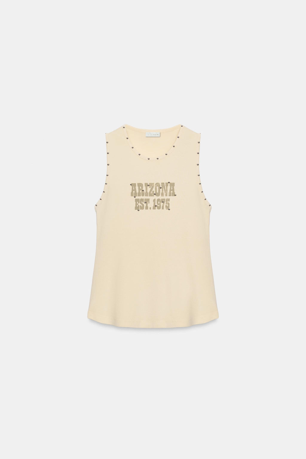 CAMISETA TACHAS TEXTO / Beige - Zara фото 4