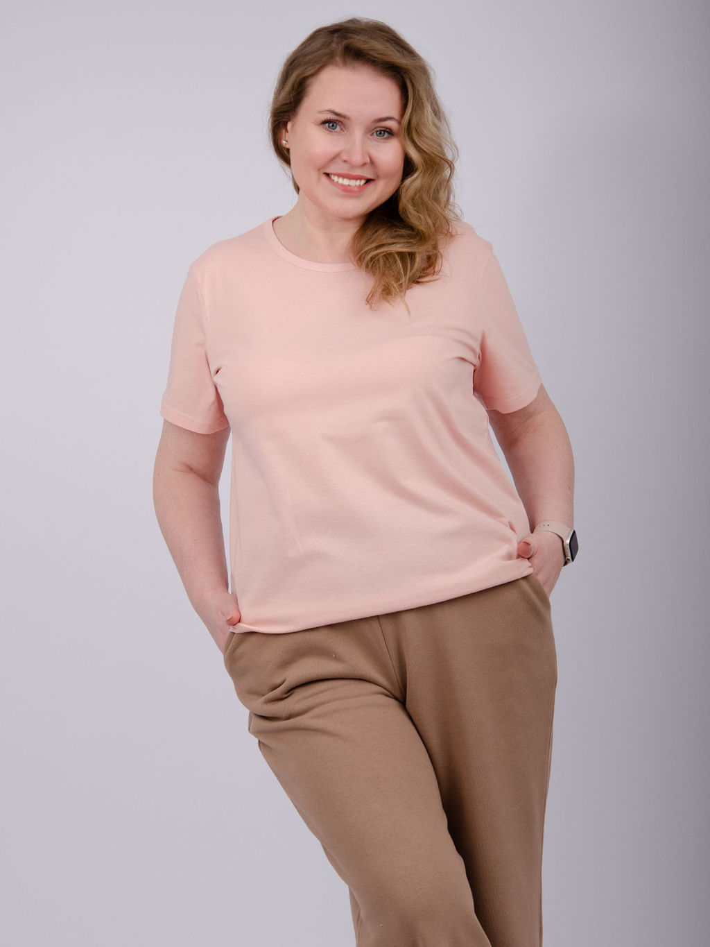 Футболка "Карусель 4" пудра, трикотаж