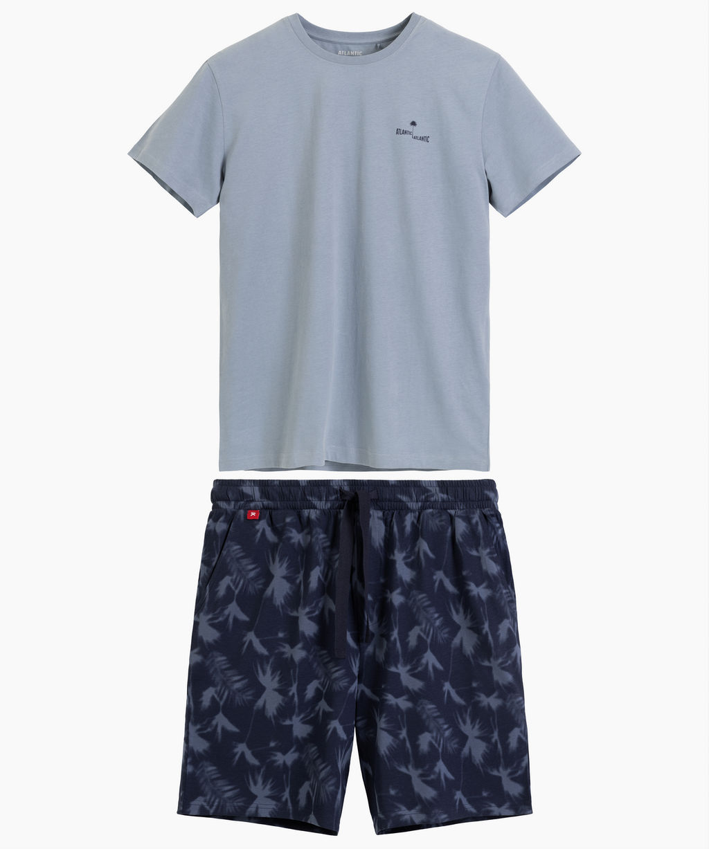 ATLANTIC NMP-399 Пижама мужская Palms светло-голубой + деним  фото 2