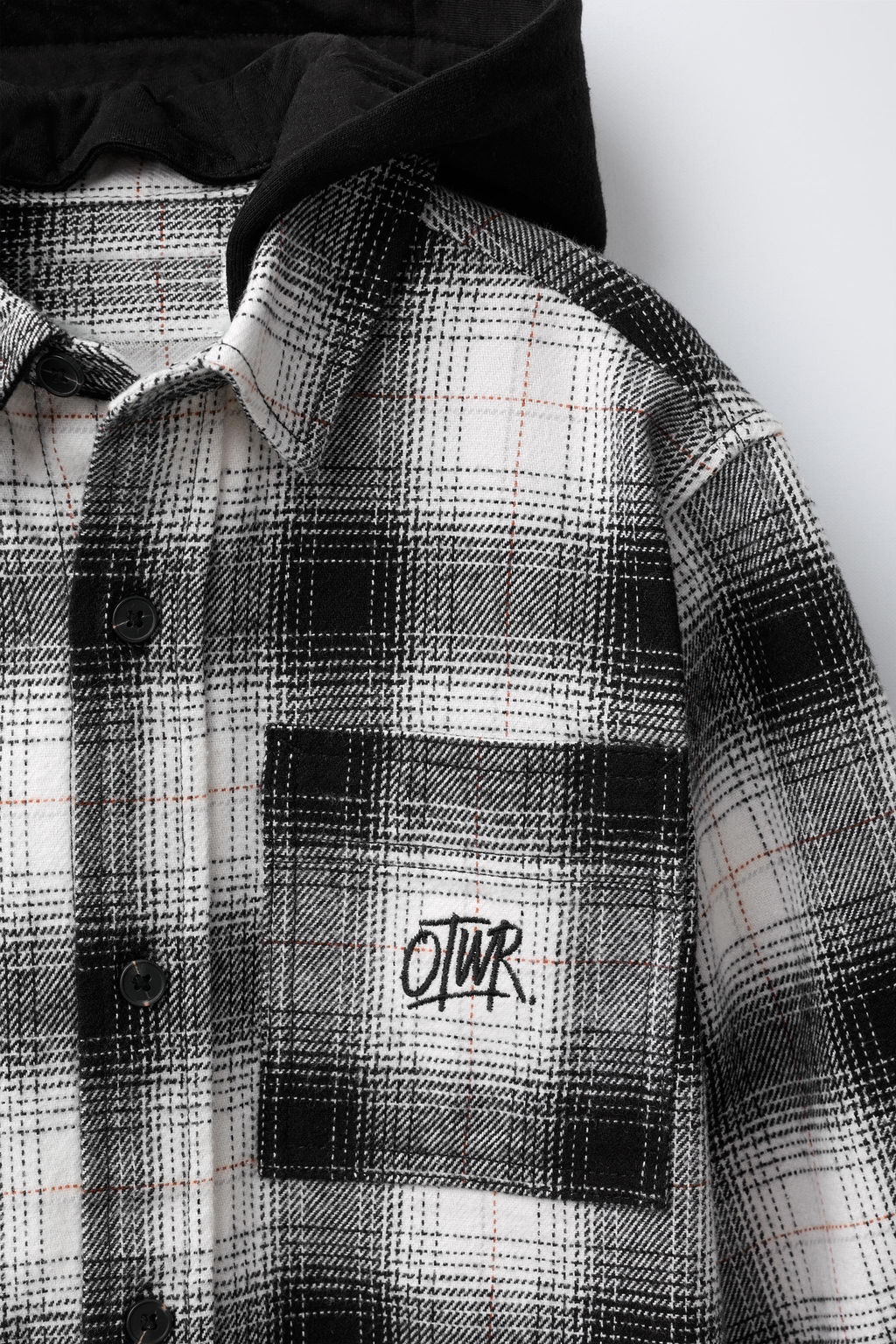 CHECK OVERSHIRT WITH DETACHABLE FAUX FUR HOOD - Zara фото 4