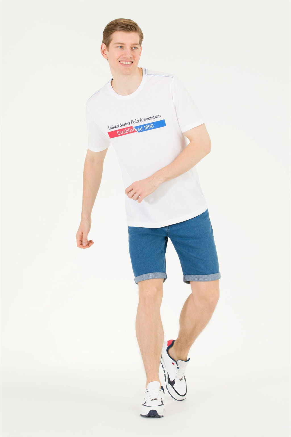 Мужская белая футболка с круглым вырезом - U.s. polo assn фото 10