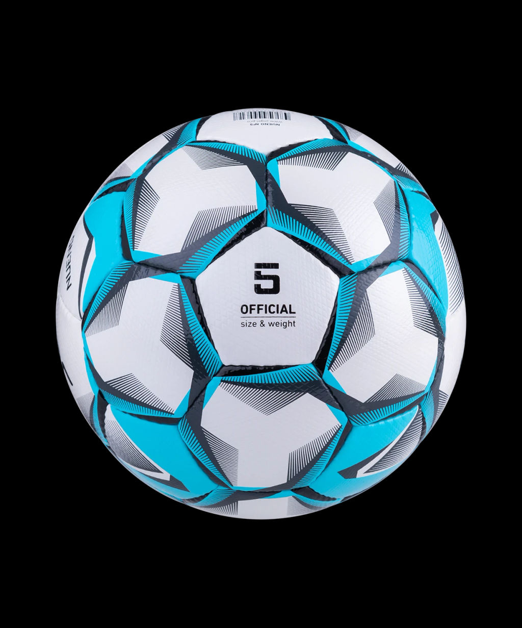 Мяч футбольный JOGEL Nueno №5, белый/голубой/черный  фото 4