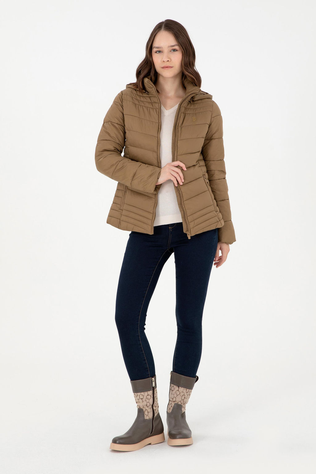 Женское пальто цвета хаки - U.s. polo assn фото 4