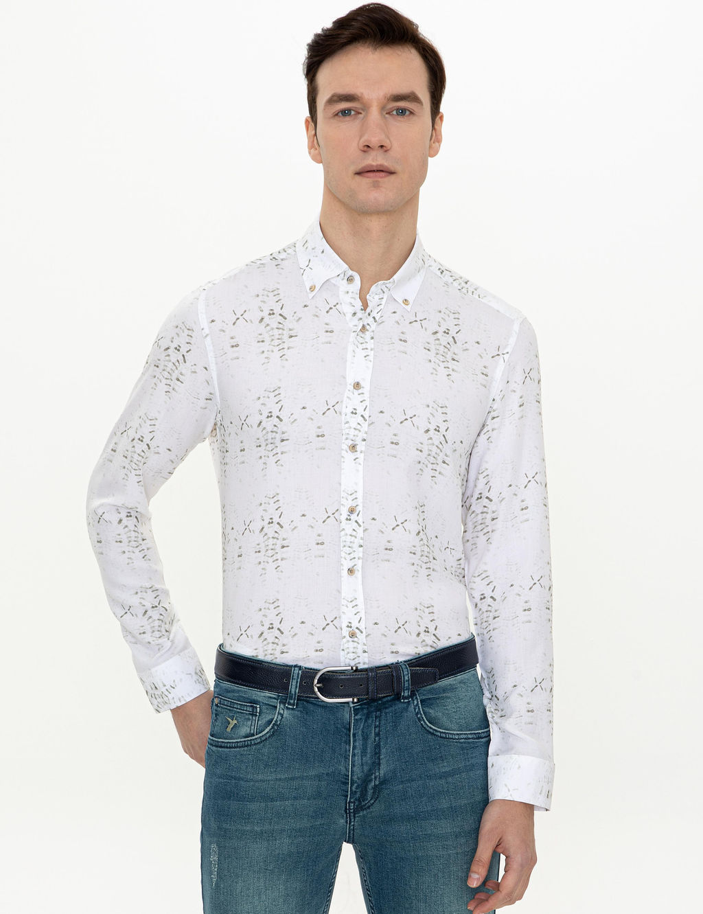 Haki Slim Fit Uzun Kollu G_mlek