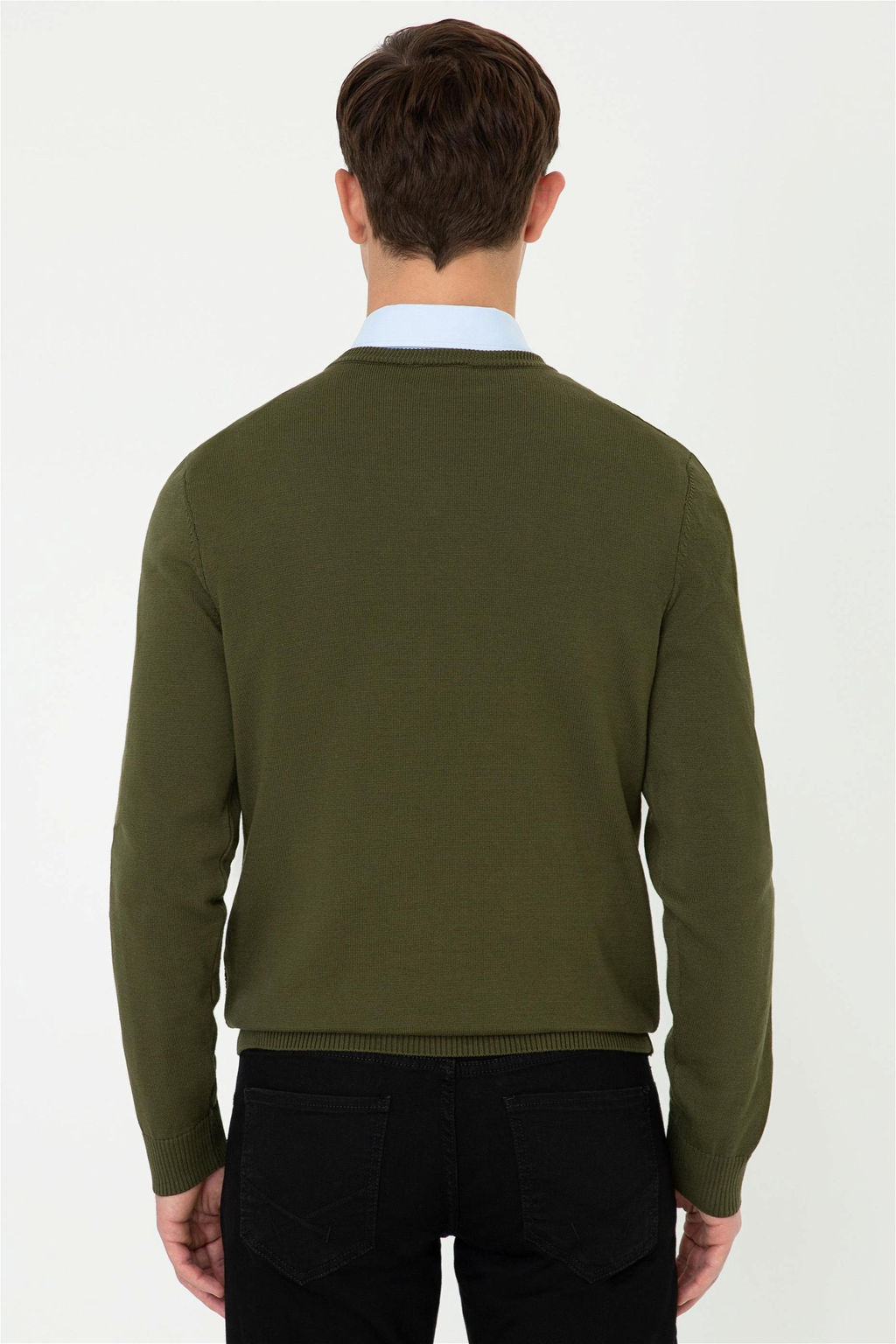 Мужской базовый свитер цвета хаки Неожиданная скидка в корзине - U.s. polo assn фото 4