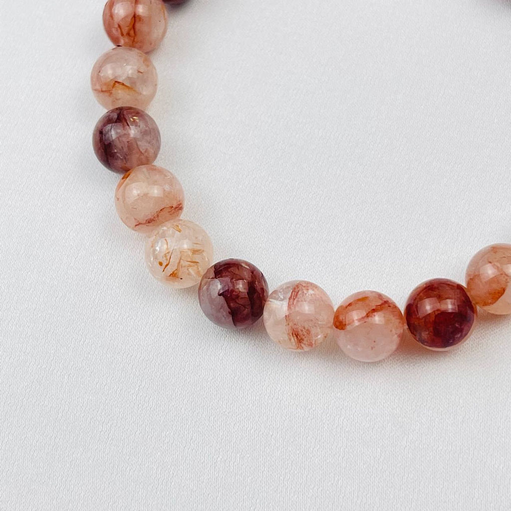 Браслет из Кварца с включением Гематита "огненный Кварц" 20 см