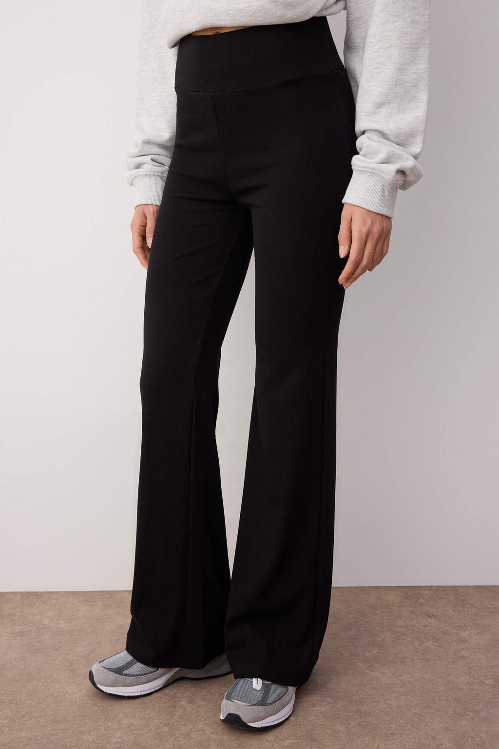 Gri Melanj- Siyah Ispanyol Paca 2li Paket Pantolon TWOAW26PL00057