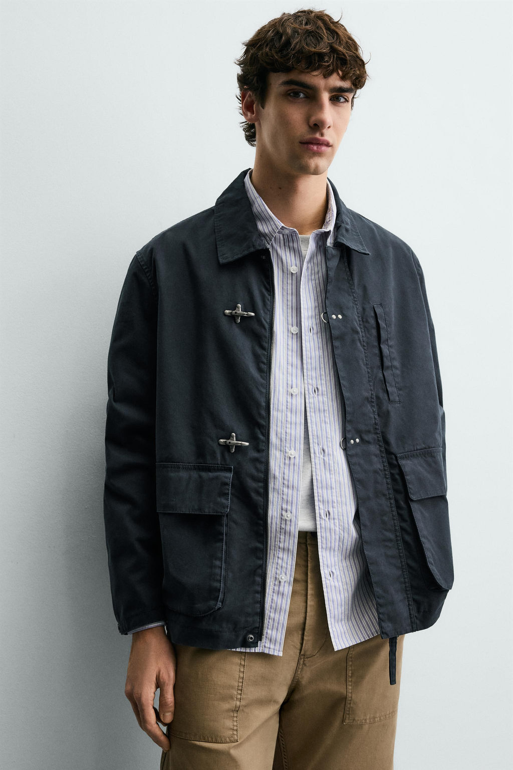 RELAXED FIT PARKA WITH FIREMAN CLASPS - Zara фото 14