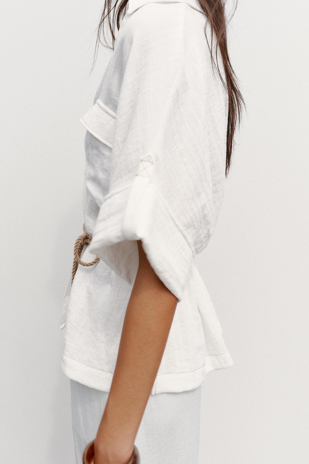 BELTED SAFARI SHIRT - Zara фото 3