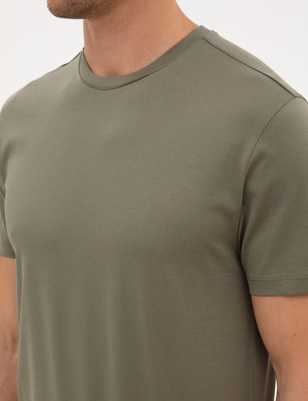 Haki Slim Fit Basic Ti__rt - Pierre cardin фото 7