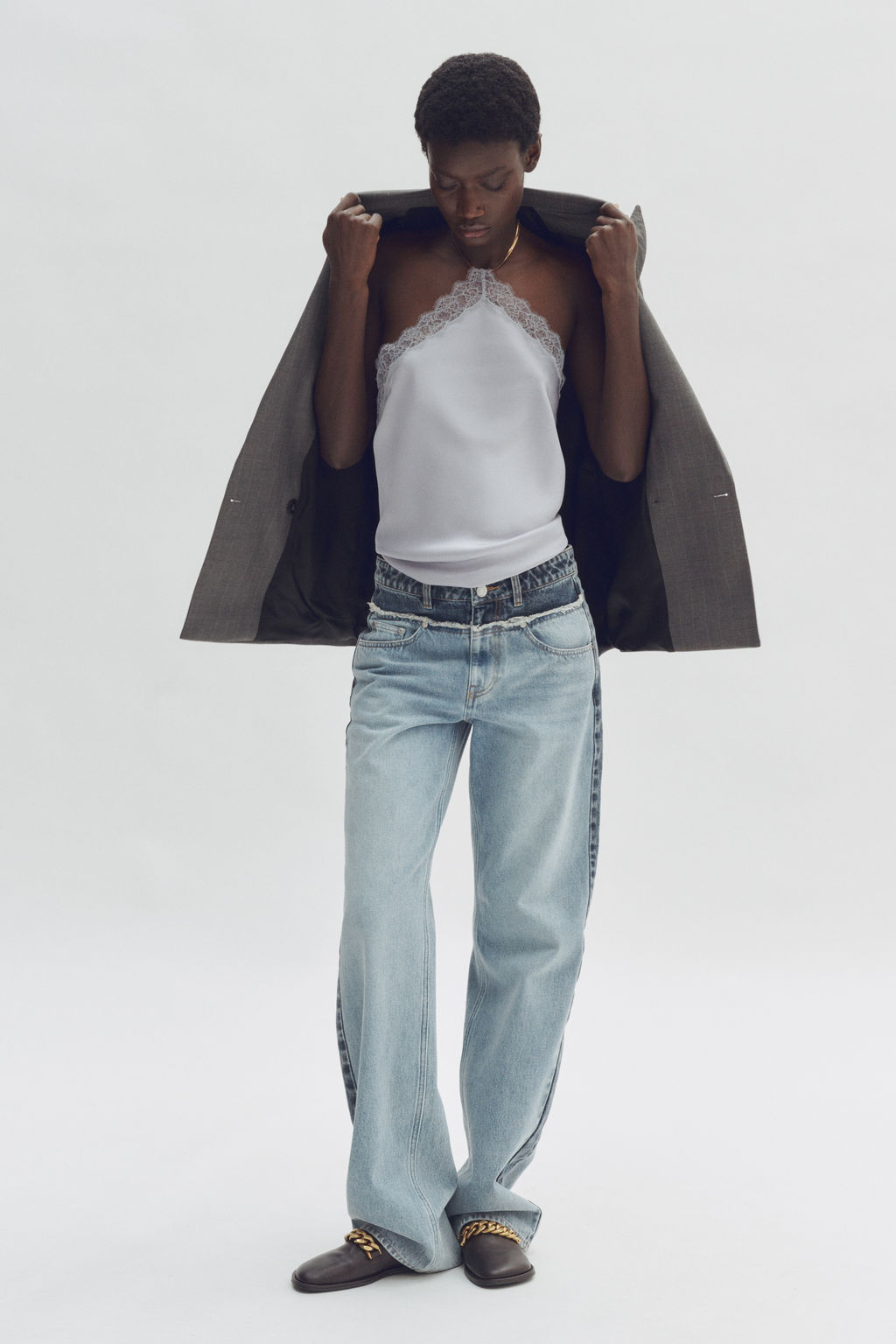 Top halter con ribete de encaje - H&m фото 3