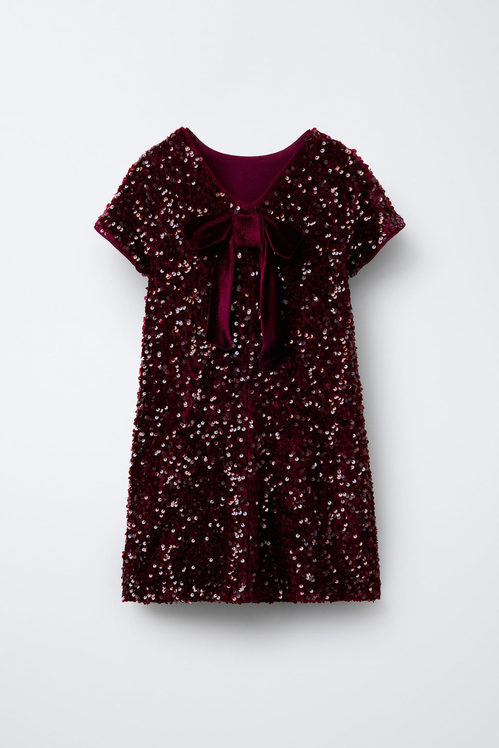 SEQUIN DRESS WITH VELVET BOW - Zara фото 2