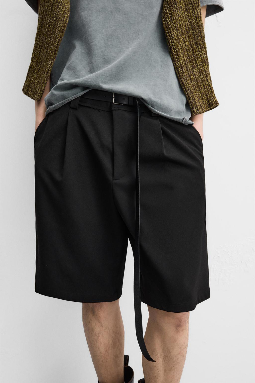TEXTURED BERMUDA SHORTS WITH PLEATS - Zara фото 5