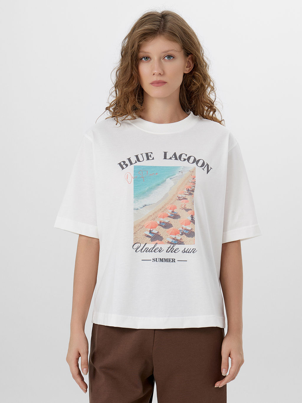 Футболка женская белая с принтом blue lagoon