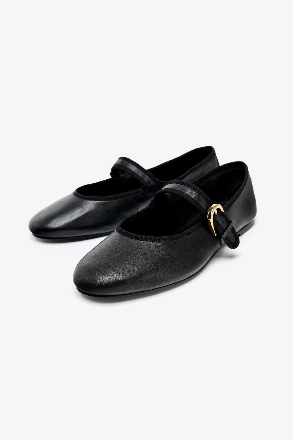LEATHER BALLET FLATS - Zara фото 3