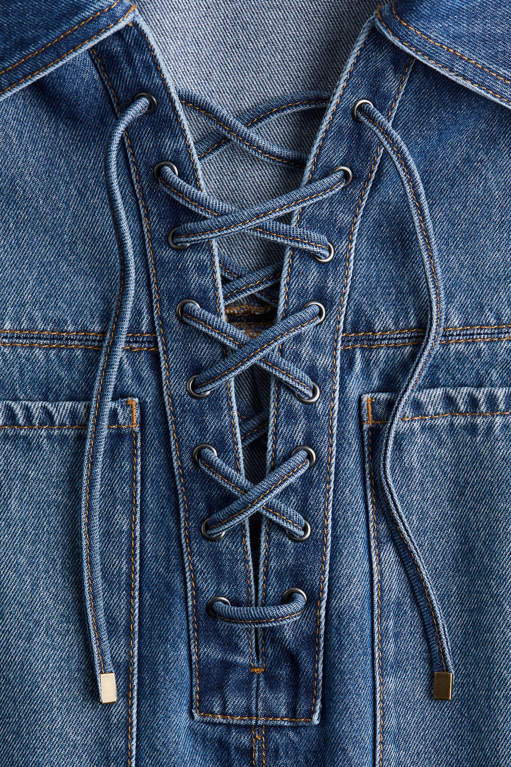 Camisa denim con detalle de cord?n - H&m фото 2