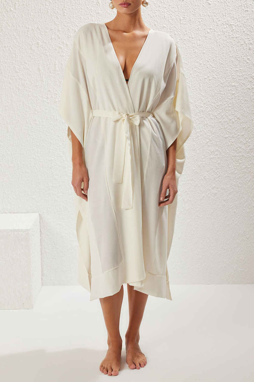 Haki Maxi Dokuma Kusakl? Derin Y?rtmacl? Plaj Kimono&Kaftan TBESS25KM00003 - Trendyolmilla фото 12