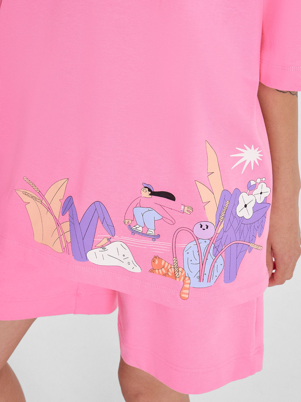 Футболка женская пастельно-розовая с печатью розовое саше +печать 112953 - Mark formelle фото 5