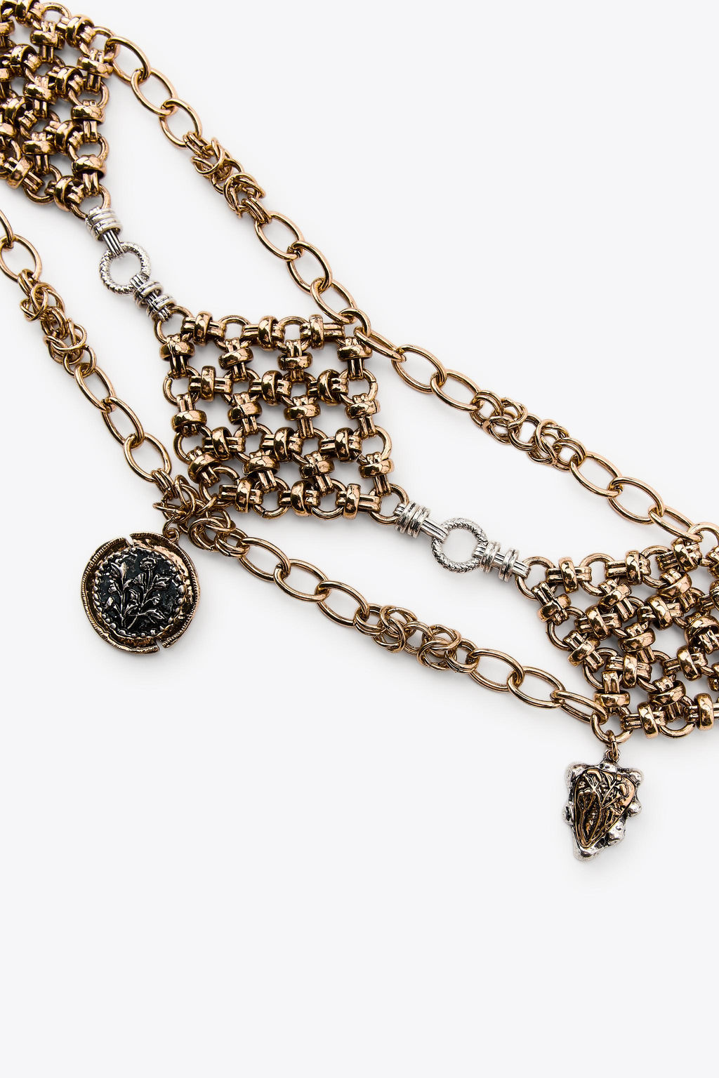 METAL BELT WITH RHOMBUS AND MEDALS - Zara фото 5