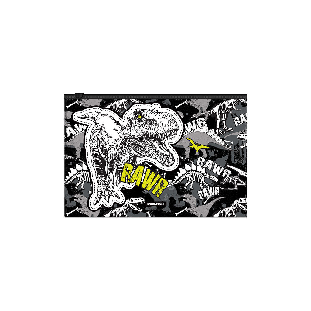 АКЦИЯ СТОК Цена за 12 шт. Zip-пакет пластиковый ErichKrause® Dinosaur Park, B5 (в пакете по 12 шт.)