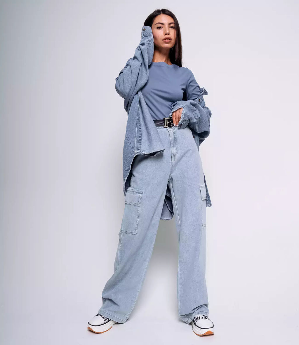 Джинсы #КТ7501, голубой