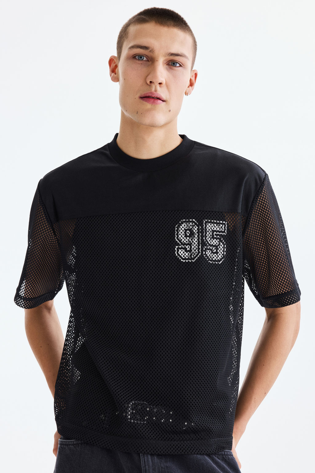 Camiseta estampada de malla Loose Fit - H&m фото 6