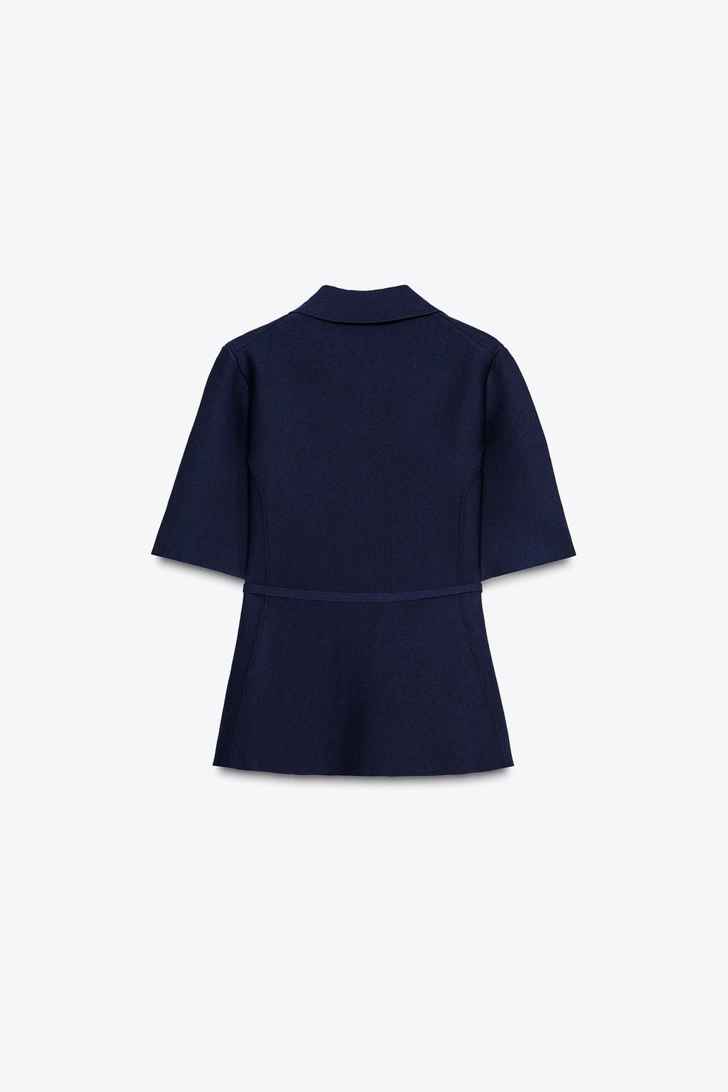 PLAIN KNIT BELTED JACKET - Zara фото 6