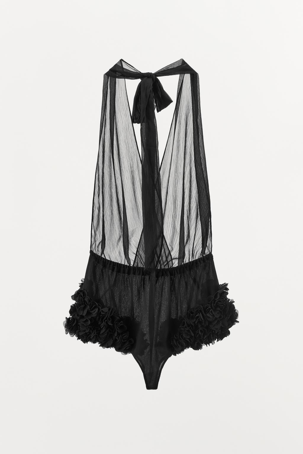 LIMITED EDITION FLORAL TEXTURED BODYSUIT - Zara фото 4