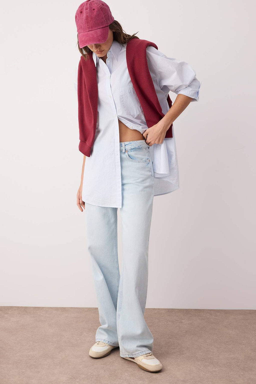 Ac?k Mavi Dusuk Bel Wide Leg/Genis Paca Jeans TWOAW26JE00001 - Trendyolmilla фото 2
