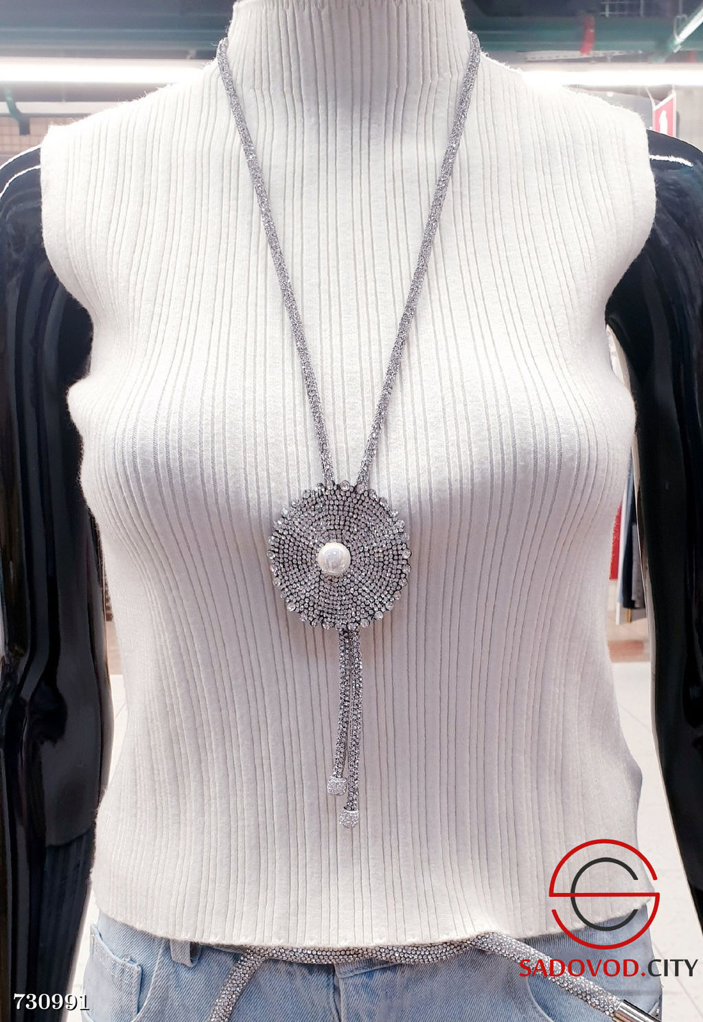 Колье-галстук со стразами