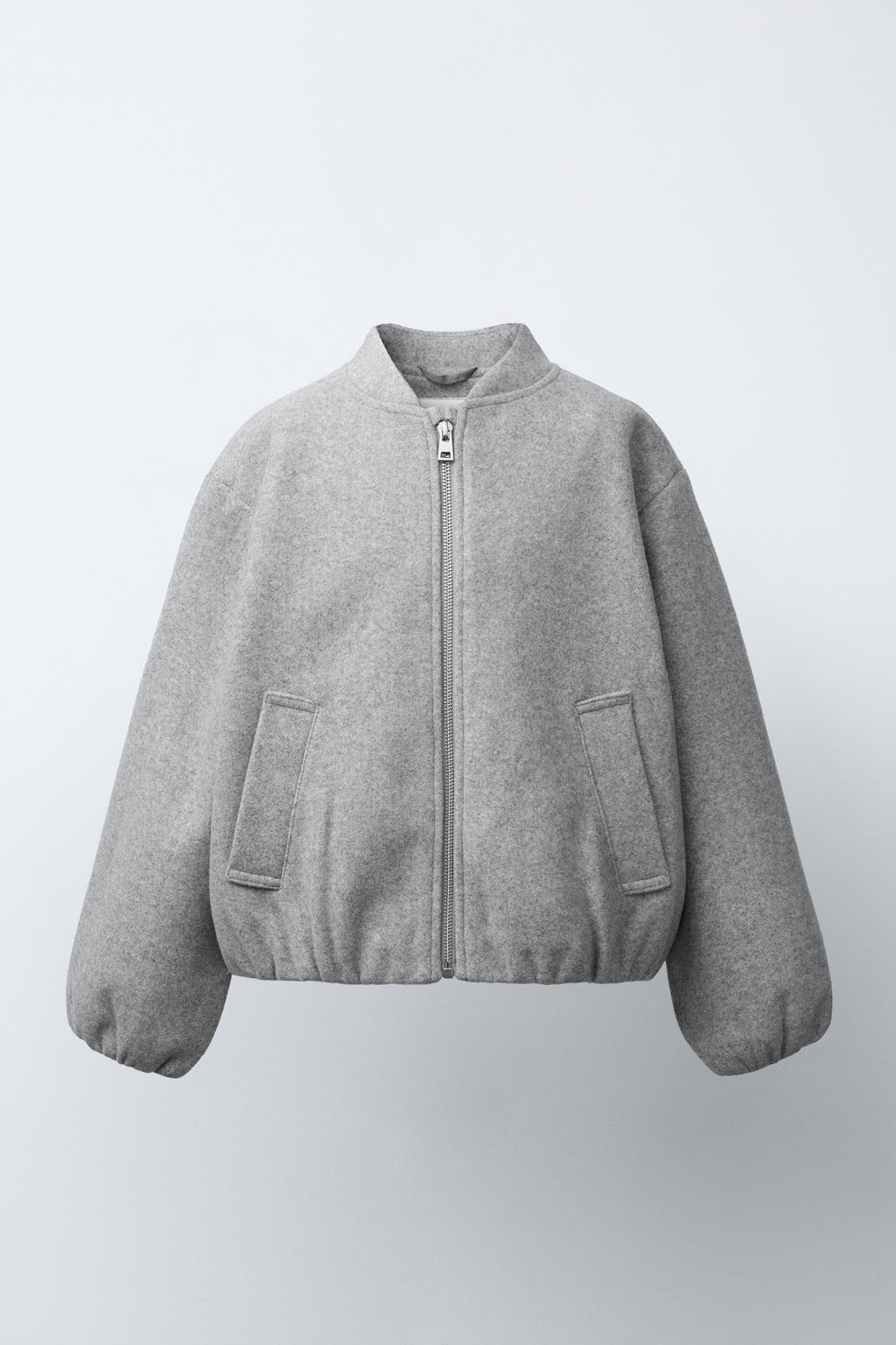 CAZADORA BOMBER SOFT / Gris claro