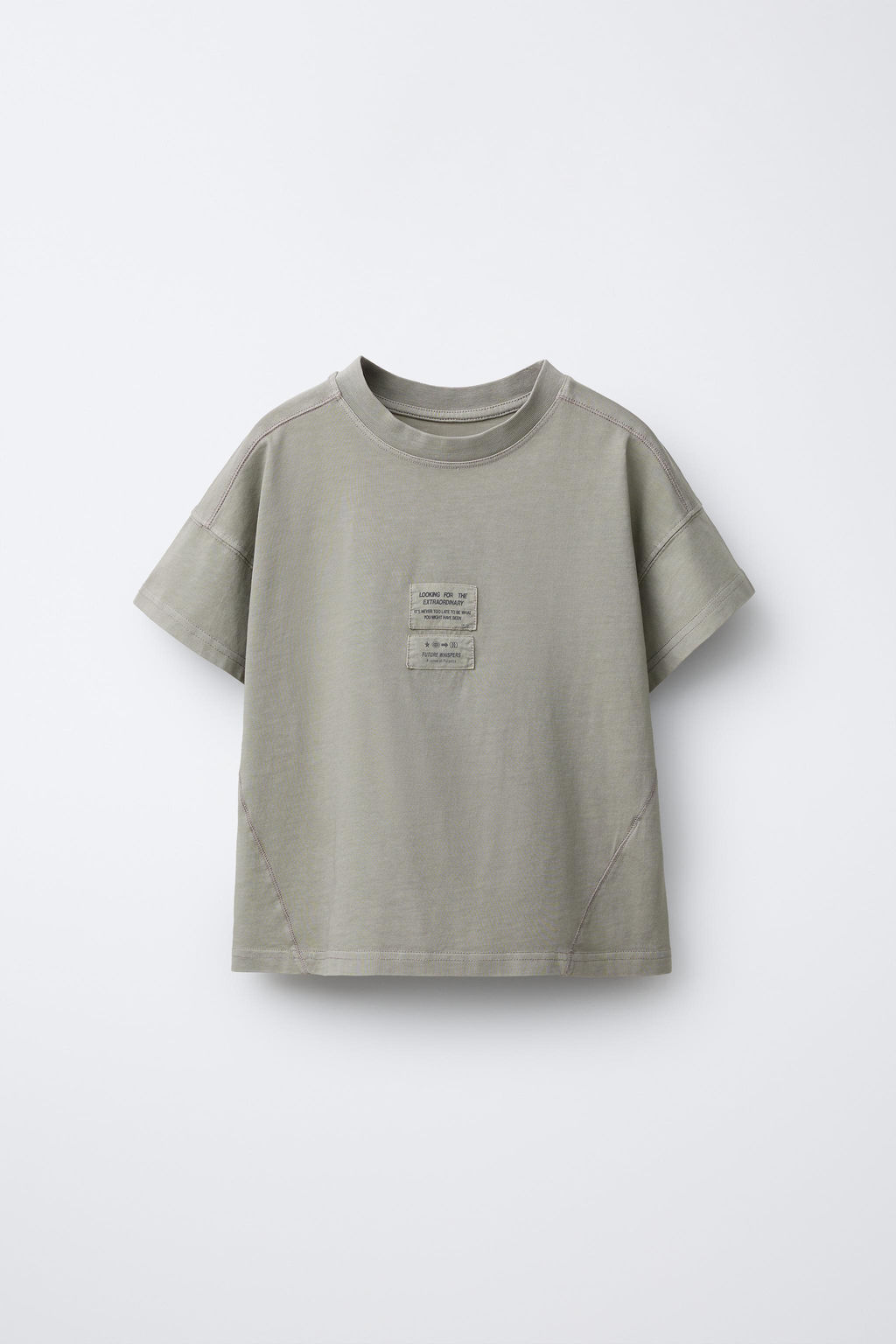 FADED-EFFECT T-SHIRT WITH LABEL - Zara фото 5