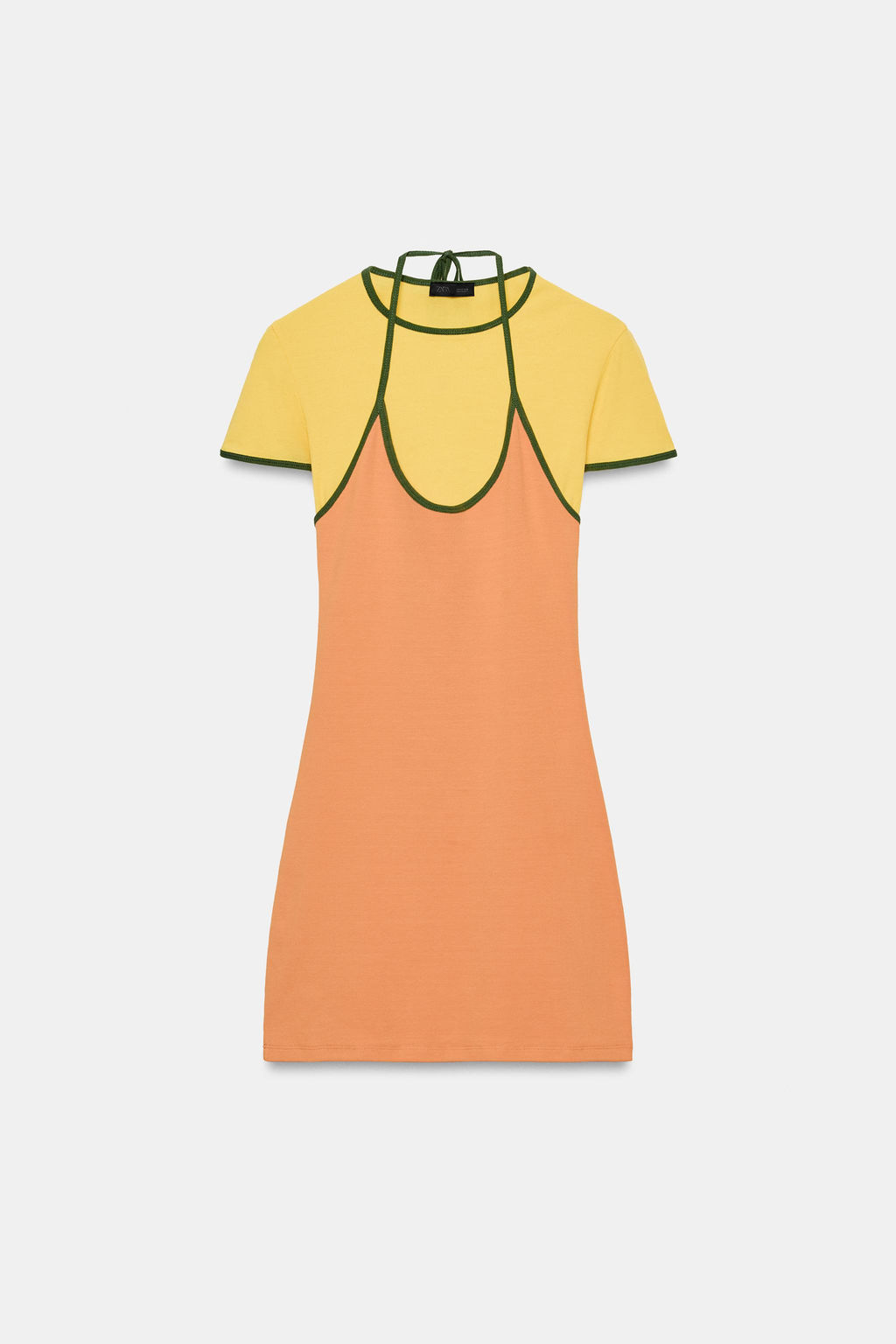 VESTIDO MINI EFECTO DOBLE / Naranja / Amarillo - Zara фото 3