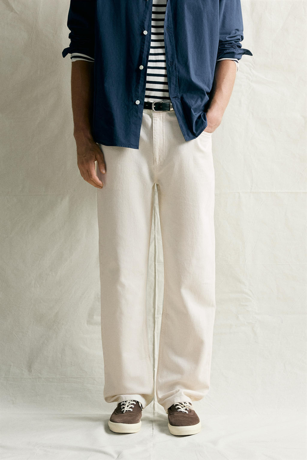 JEANS STRAIGHT RELAXED FIT ALGOD?N - C??AMO / Crudo - Zara фото 2