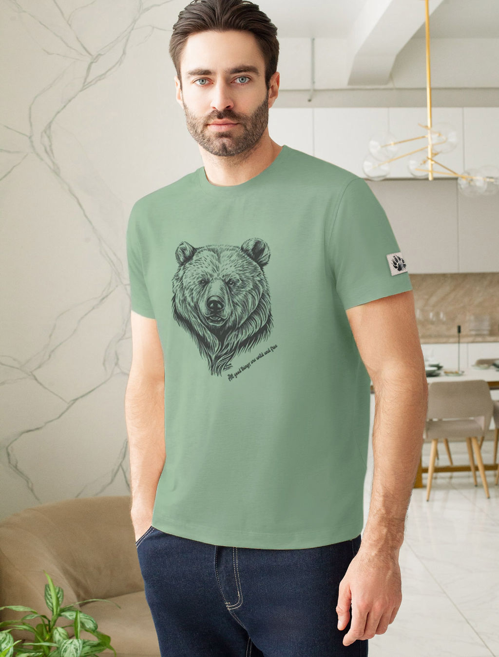 Футболка из премиального хлопка с авторским принтом - Vilatte фото 2