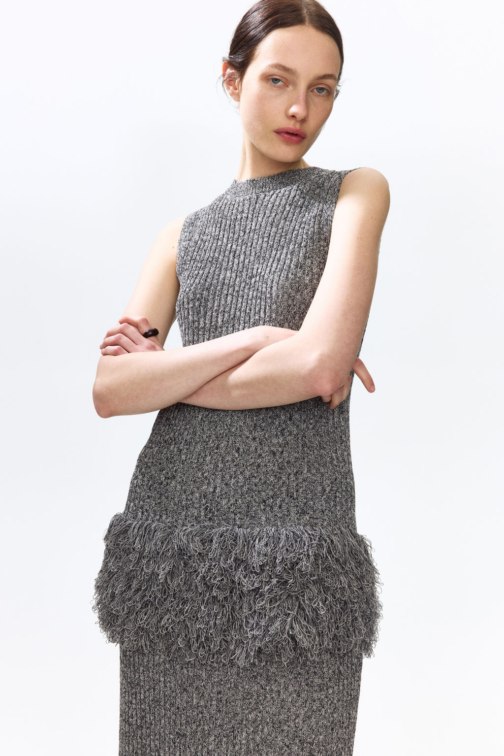 Top en punto acanalado con flecos - H&m фото 5