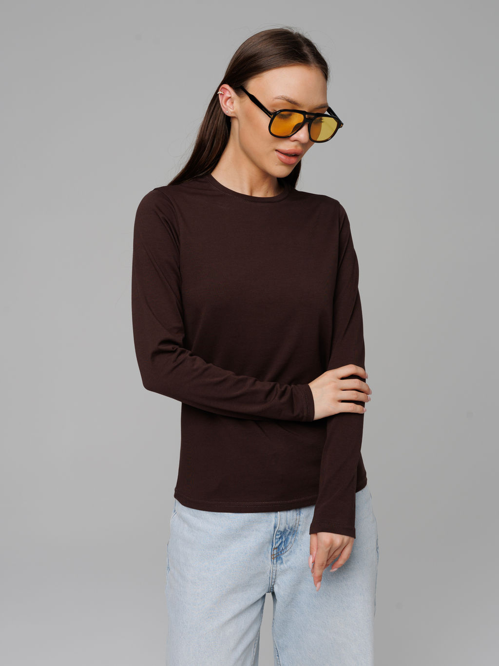 Женский лонгслив Lingeamo темно-коричневый ВК-26 (69)  фото 7