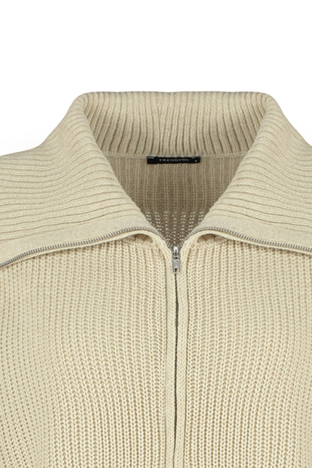 Tas Genis Kal?p Devrik Yaka Fermuarl? Triko H?rka TWOAW24HI00072