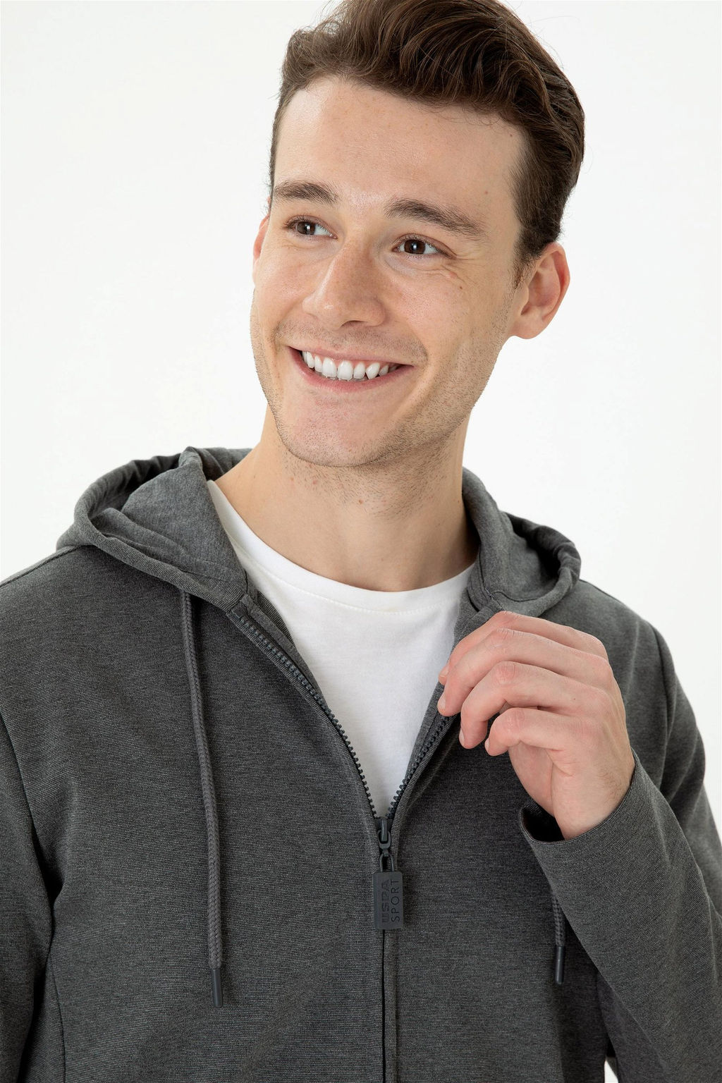 Мужской вязаный кардиган антрацитового меланжа Неожиданная скидка в корзине - U.s. polo assn фото 2