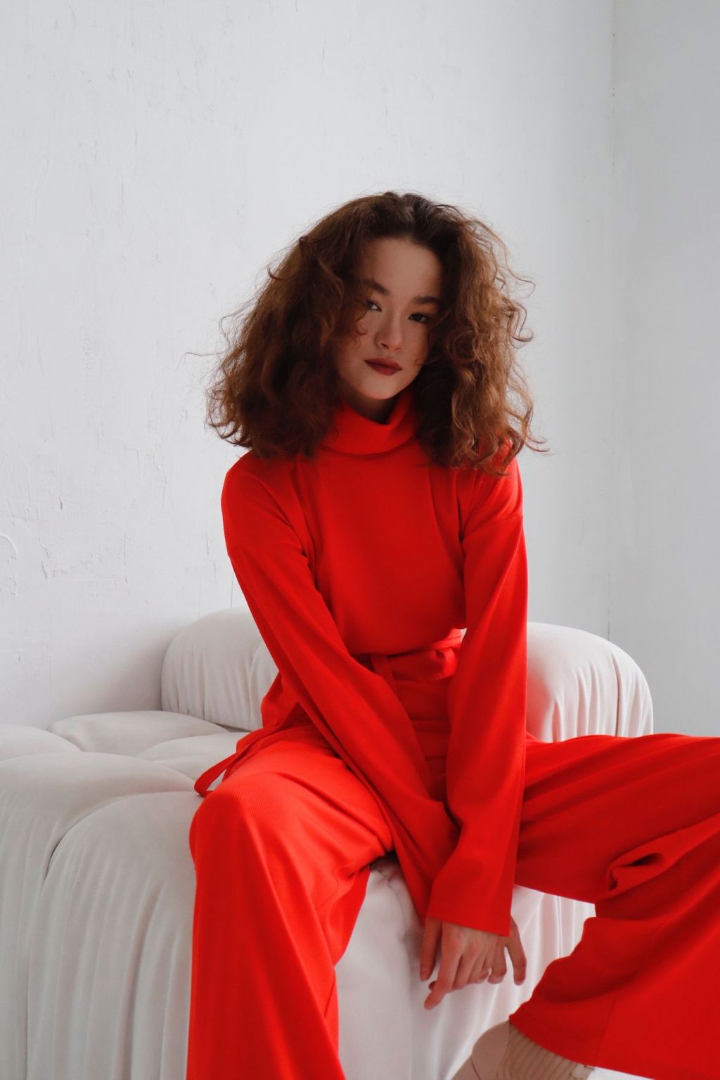 7362 Костюм трикотажный в стиле бохо алый - Martichelli фото 11