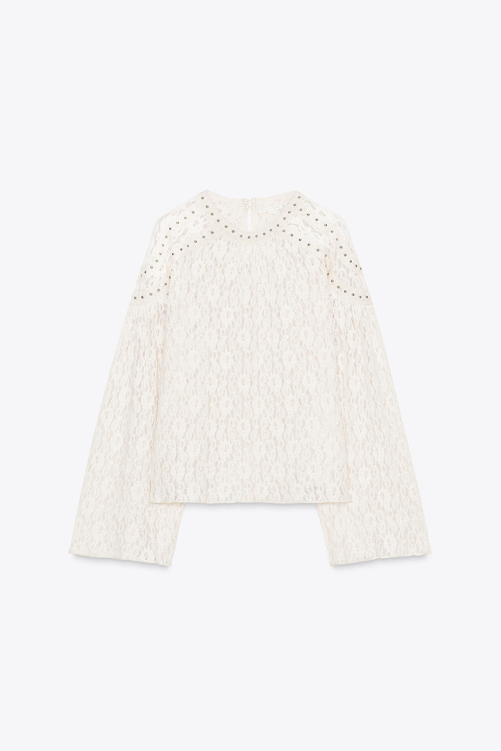 STUDDED LACE TOP - Zara фото 8