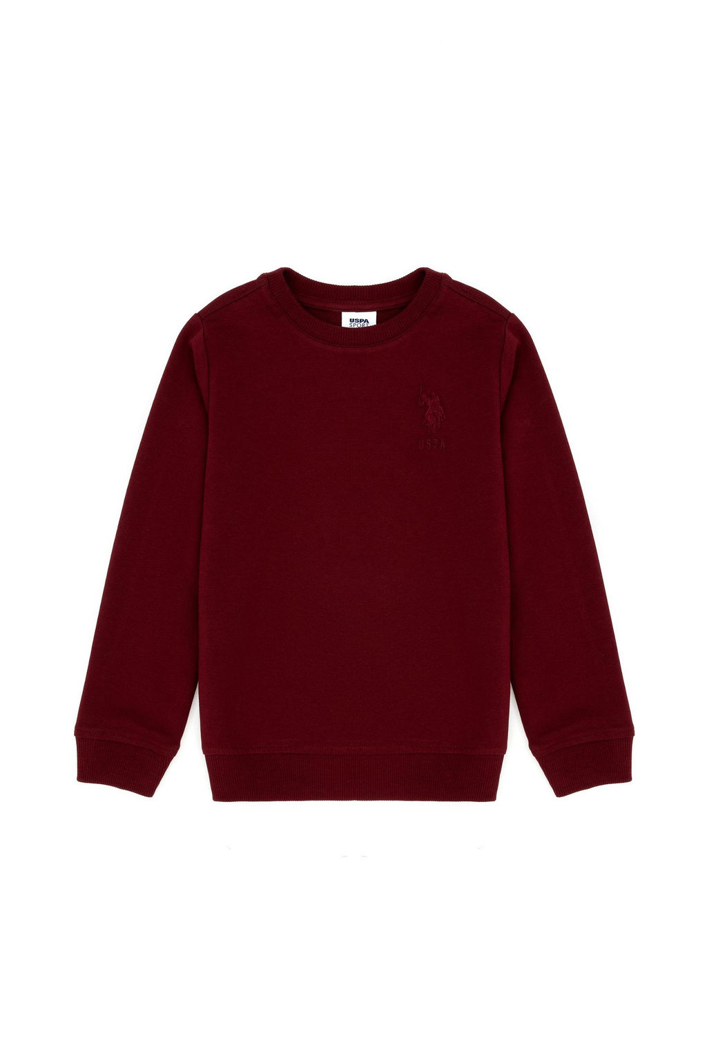 U. S. Polo Assn Детский бордово-красный базовый свитшот с круглым вырезом - U.s. polo assn фото 2