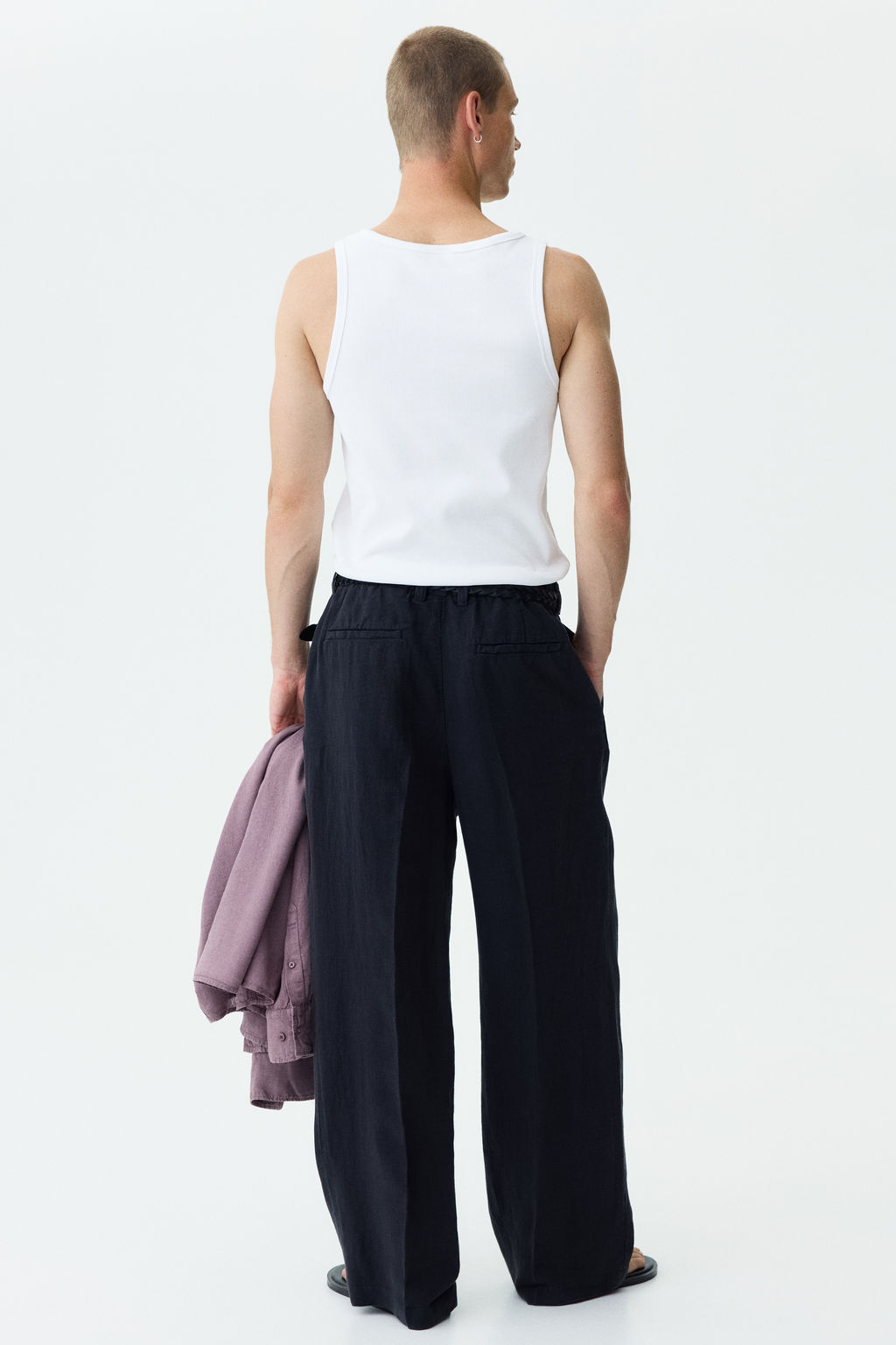 Pantal?n amplio de lino Loose Fit - H&m фото 8