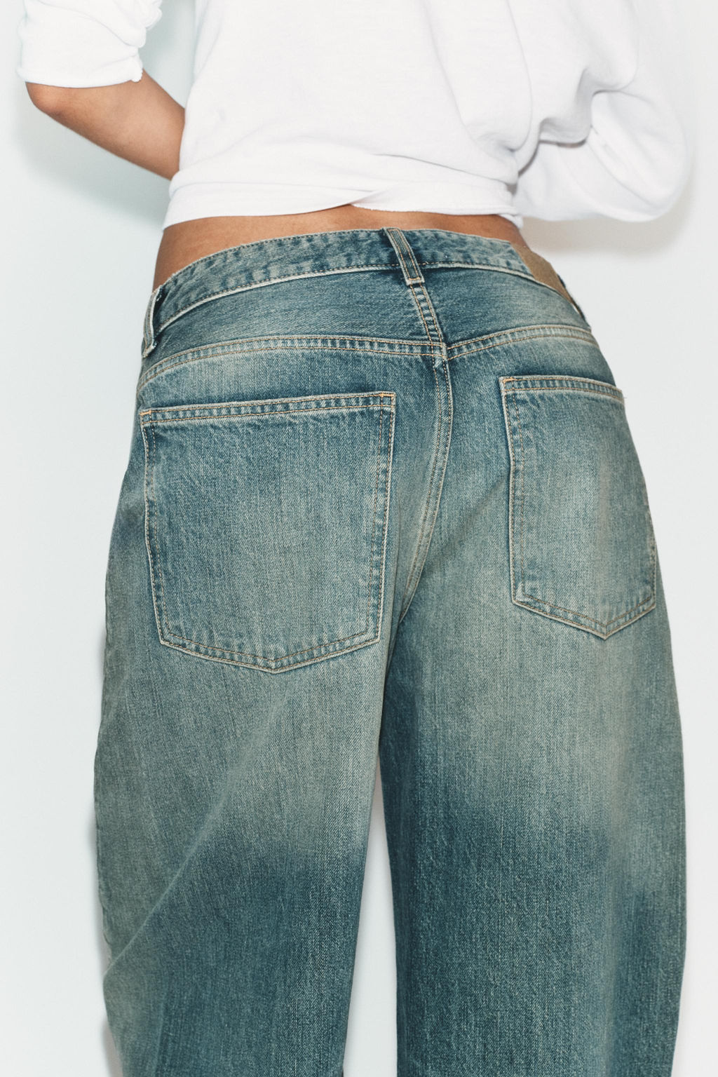 JEANS TRF BAGGY BALLOON TIRO MEDIO / Azul lavado - Zara фото 13