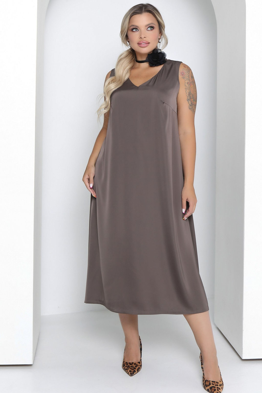 Платье П-2211/5 Цвет:коричневый - Леди агата фото 5