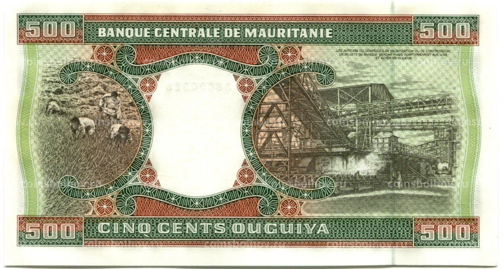 Банкнота 500 угий 2002 года Мавритания