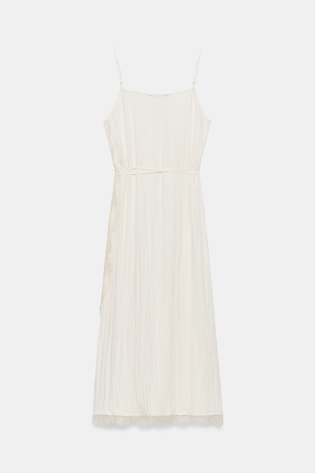 VESTIDO MIDI LENCERO ENCAJE / Crudo - Zara фото 7